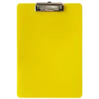 Clipboard firm plastic A4, yellow