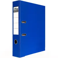 Lever box file with edge protector, finger hole, 2 "D" type rings, A4 size,, 8cm, blue.