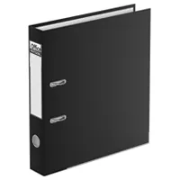 Lever box file with edge protector, finger hole, 2 "D" type rings, A4 size,, 4 cm, black