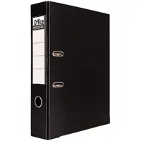 Lever box file with edge protector, finger hole, 2 "D" type rings, A4 size,, 8 cm, black