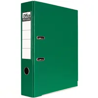Lever box file with edge protector, finger hole, 2 "D" type rings, A4 size,, 8cm, green