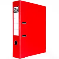 Lever box file with edge protector, finger hole, 2 "D" type rings, A4 size,, 8cm, red.