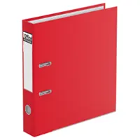 Lever box file with edge protector, finger hole, 2 "D" type rings, A4 size,, 4 cm, red