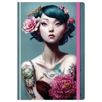 Diary undated A5, 128 pages, "Beautiful Girl", matte lamination, hard cover, with rubber band