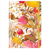 Diary undated A5, 128 sheets, "World of Flowers", matte lamination, hard cover, with rubber band