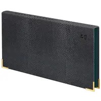 Diary undated, 64 pages, hardcover, leather cover, "Python.Dark khaki", colored border, gray