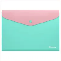 Button-type file, A4, transparent, 200 microns, green/pink