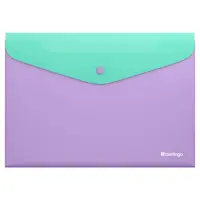 Button-type file, A4, transparent, 200 microns, purple/green