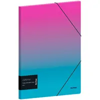 Zip folder, A4, 200 micron thickness, pink/blue