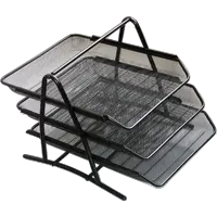 Paper tray, 3 sections, metallic,,  black.