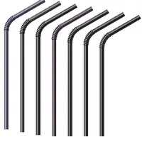 Трубочки для напитков 100 шт. в упковке, черного цвета.