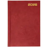 Օրատետր 2026 թ-ի համար A5 ֆորմատի անգլերեն լեզվով, պինդ կազմով, կարմիր