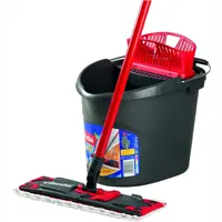 Vileda UltraMat Flat Mop and Bucket. Hands are dry and clean! The mop is squeezed in a special funnel on the bucket, the length of the rod is 80 cm-140 cm, the size of the head is 14 cm*36 cm.