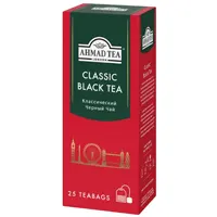 Թեյ  դասական, սև՝(Black) փաթեթներով: Տուփի մեջ 25 փաթեթ