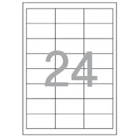 Paper A4 self-adhesive, mat white, for office machines, devided into, 24 pieces -64,6 х 33,8 mm