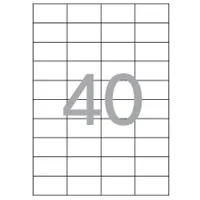 Paper A4 self-adhesive, mat white, for office machines, devided into, 40 pieces-52 х 30mm