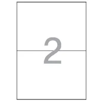 Թուղթ А4 Ֆորմատի  ինքնասոսնձվող, սպիտակ, գրասենյակային տեխնիկայի համար, բաժանված է, 2  մասի- 210 х 148մմ