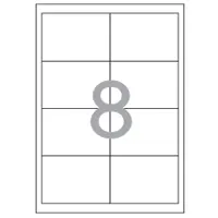 Paper A4 self-adhesive, mat white, for office machines, devided into, 8 pieces - 97 х 67.7mm