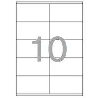 Paper A4 self-adhesive, mat white, for office machines, devided into, 10 pieces-105 х 57mm