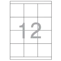Paper A4 self-adhesive, mat white, for office machines, devided into, 12 pieces -105 х 48mm