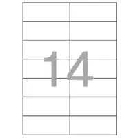 Paper A4 self-adhesive, mat white, for office machines, devided into, 14 pieces-105 х 40mm