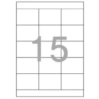 Paper A4 self-adhesive, mat white, for office machines, devided into, 15 pieces -70 х 50.8mm