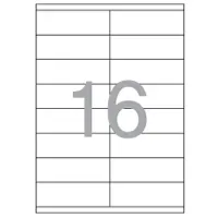 Paper A4 self-adhesive, mat white, for office machines, devided into, 16 pieces -105 х 35mm
