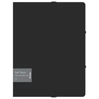 Action case with elastic bands, A4 format, with "soft touch", black