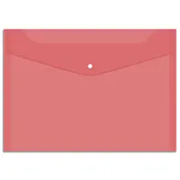 Button-type file, A4, transparent, red.