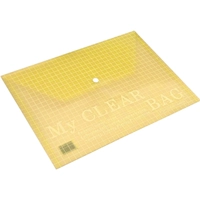 Թղթապանակ կոճակով, A4 ֆորմատի, թափանցիկ, դեղին