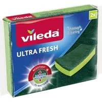 Sponge Ultra Fresh, Vileda, single Sponge 100% Anti Bacteria. The multi-purpose spounge removes difficult dirt without scratches