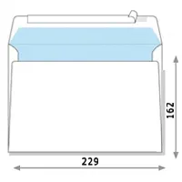 Конверт белый, без надписей, самоклеющийся, 176 x 254 мм (бумага A4 разделенная на две части).