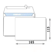 Envelope, white, peal & seal, 115 x 165mm 50 psc in a pack (for postcards)