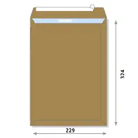 Envelope for A4 papers, peal & seal (230 x  325 mm), brown.