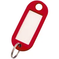 Keychain with key ring and place for an inscription, 10 psc., red.