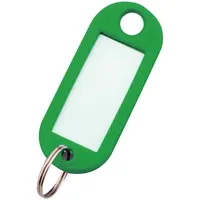 Keychain with key ring and place for an inscription, 10 psc., green.