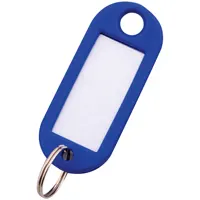 Keychain with key ring and place for an inscription, 10 psc., blue.