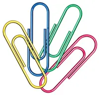 Paper clips, aluminum, colorful 33 mm.