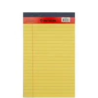 Legal pad, lined, 40 perforated pages, A5, yellow.