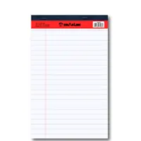 Legal pad, lined, 40 perforated pages, A5, white.