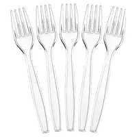 Fork disposable, transparent plastic, 6 pieces.