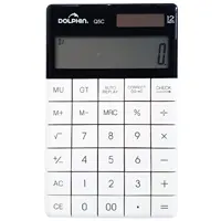 Desktop calculator Dolphin Q5C, 12 digits, middle size, (9 cm*16 cm), white