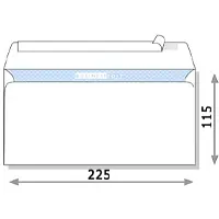 Envelope white, seal & peal, 115 x 225mm 50 psc in a pack (A4 paper folded 3 times).