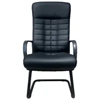 Metal legs. Seat and backrest are of leather substitute.