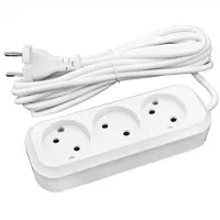 3 outlets indoor extension cord, 5 m durable cable,  16 A, 250 V.