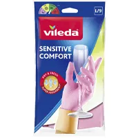 Household gloves, firm rubber with seamy surface for easy use, "Sensitive", S size.