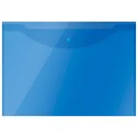 Folder with button, A3 format, 150 micron, semi-translucent, blue