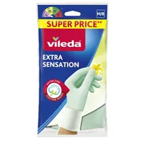 Household gloves, firm rubber with seamy surface for easy use, "Extra Sensation", М- size.