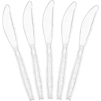 Դանակ թափանցիկ, պլաստիկ, միանգամյա օգտագործման, տուփի մեջ 6 հատ