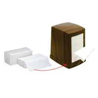 Single-ply napkin for table dispenser, size 23.5 x 21 cm.